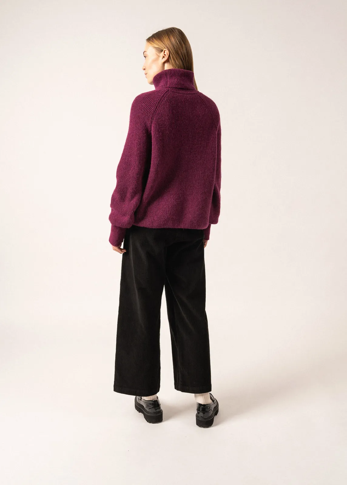 Saint James Jumpers, Cardigans, Jackets*Albertville Alpaca Roll-neck Jumper Prune