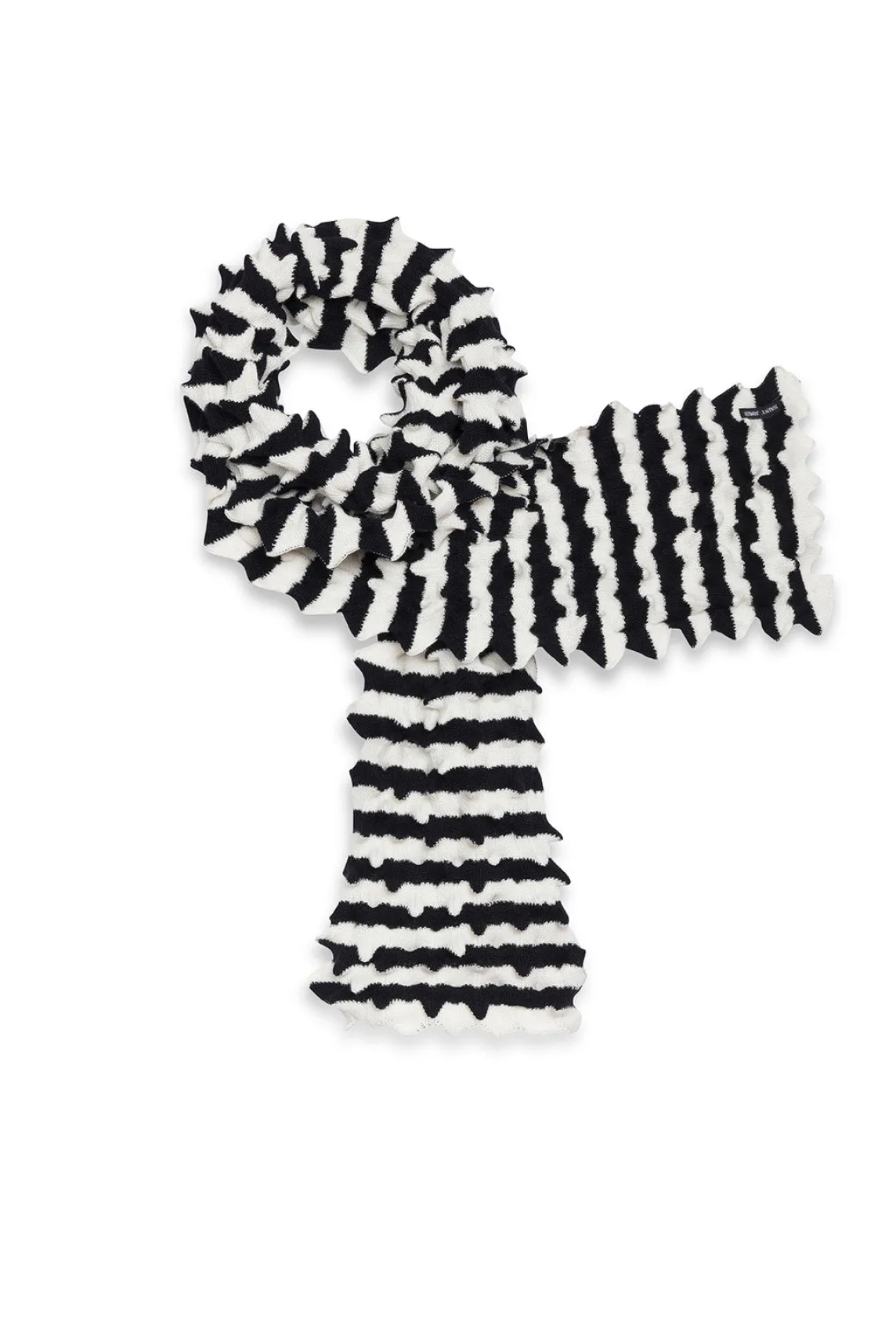 Saint James Scarves*Alvéole Long Honeycomb Effect Scarf Ecume/navy