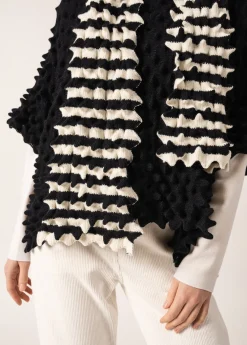 Saint James Accessories*Alvéole Long Honeycomb Effect Scarf Ecume/navy