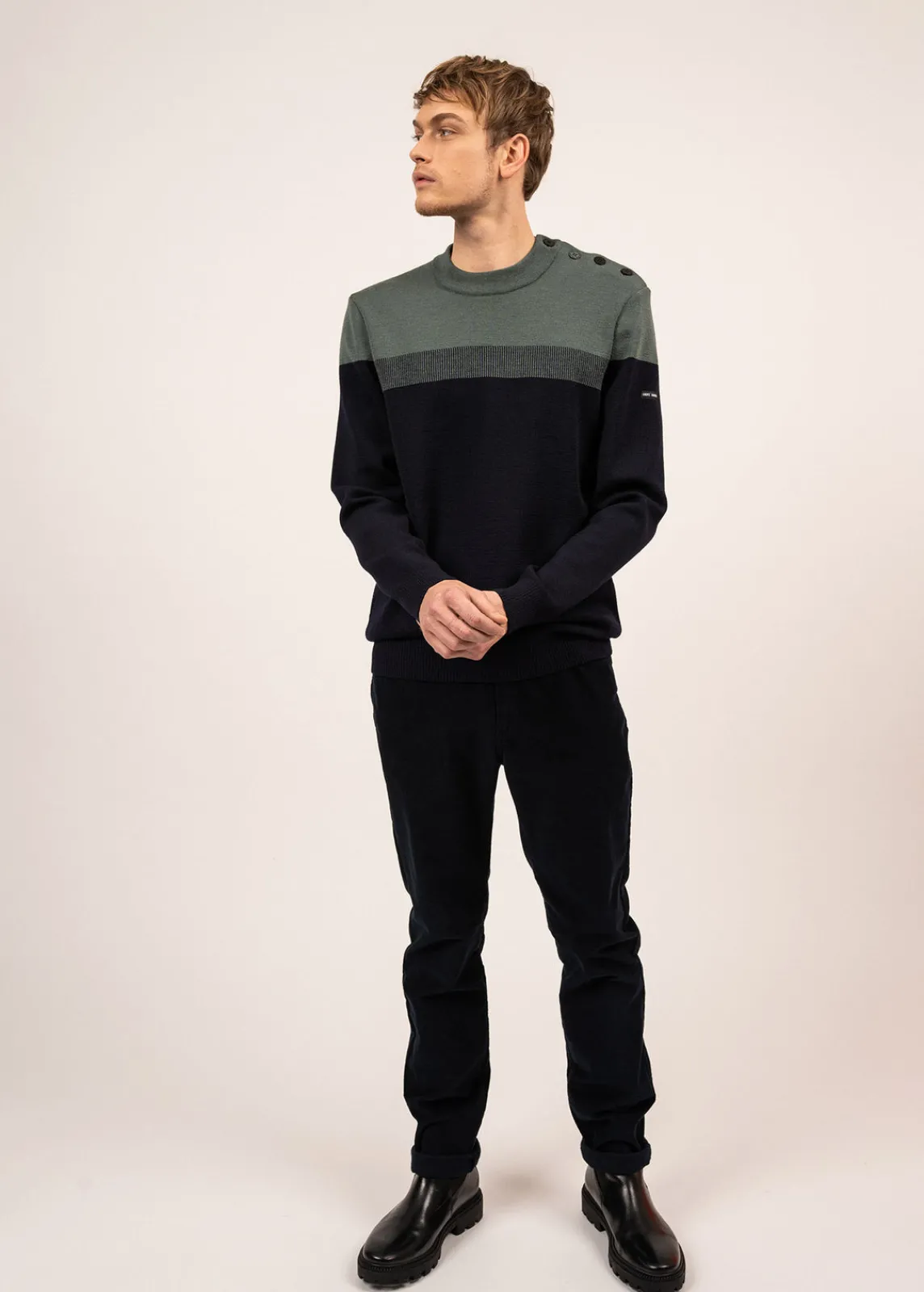 Saint James Sailor Jumpers|Sailor Jumpers*Aquitaine sailor jumper Marine/vegetal