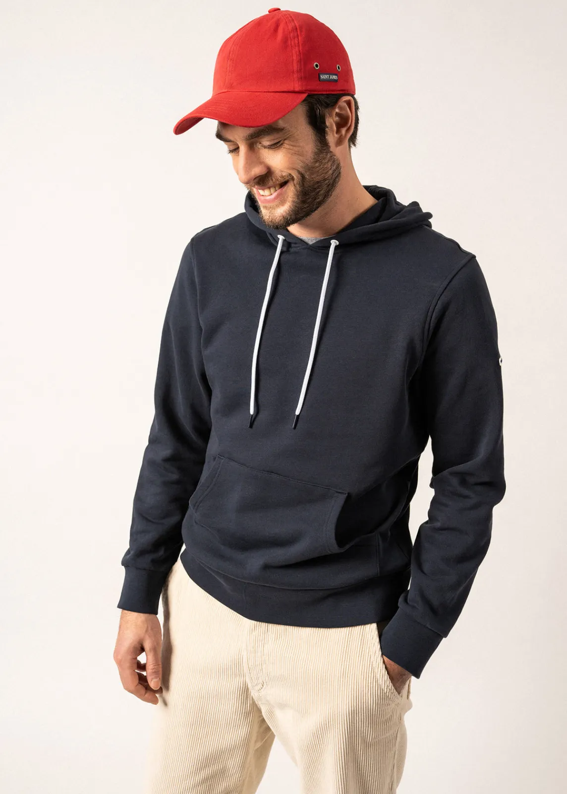 Saint James Jumpers & Cardigans*Benji hooded sweatshirt Amiral