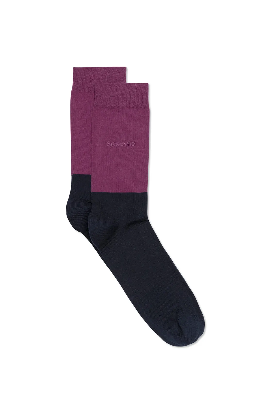 Saint James Accessories*Bicolour socks Marine/prune
