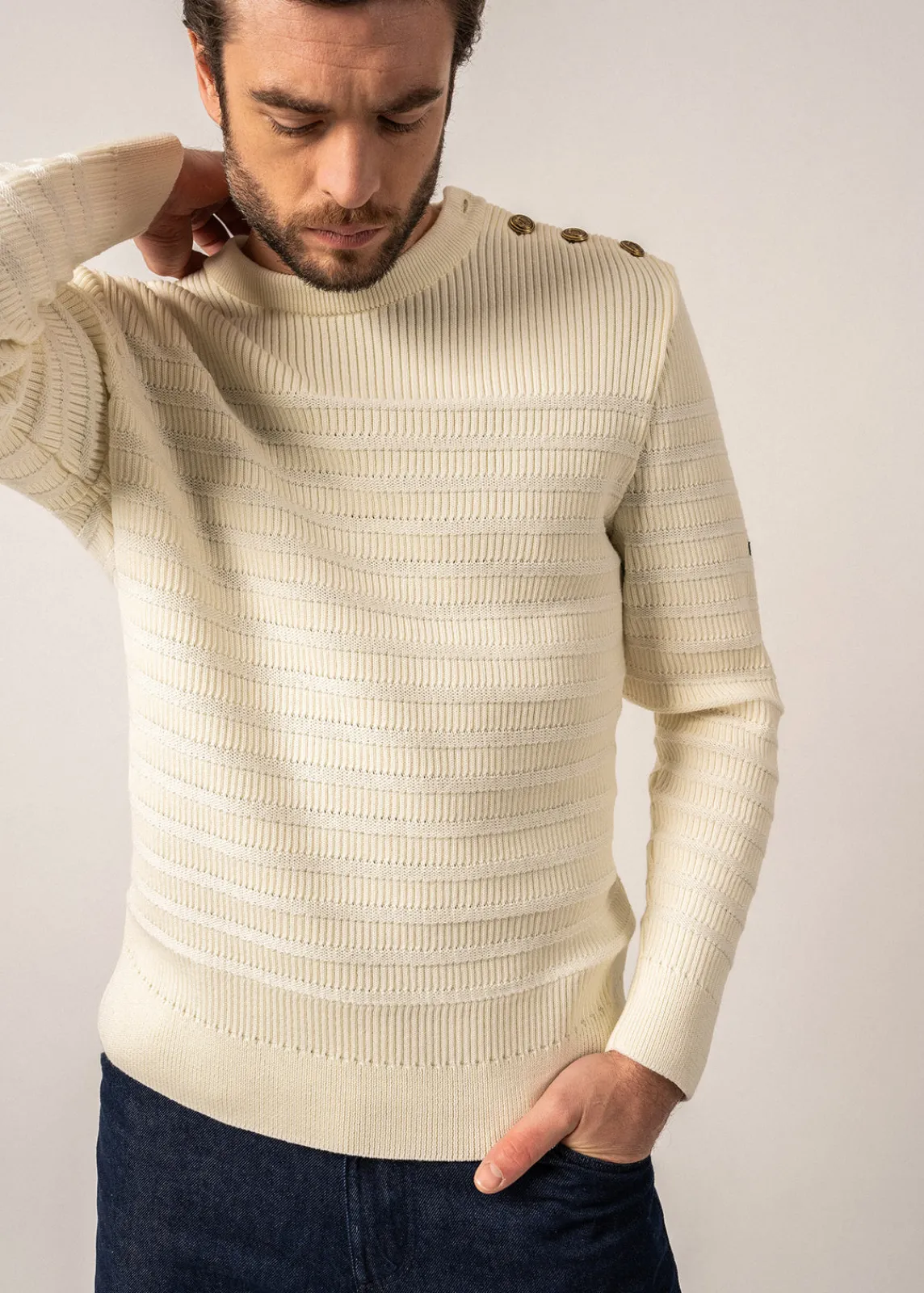 Saint James Sailor Jumpers|Sailor Jumpers*Binic Cap Striped Sailor Jumper Ecume