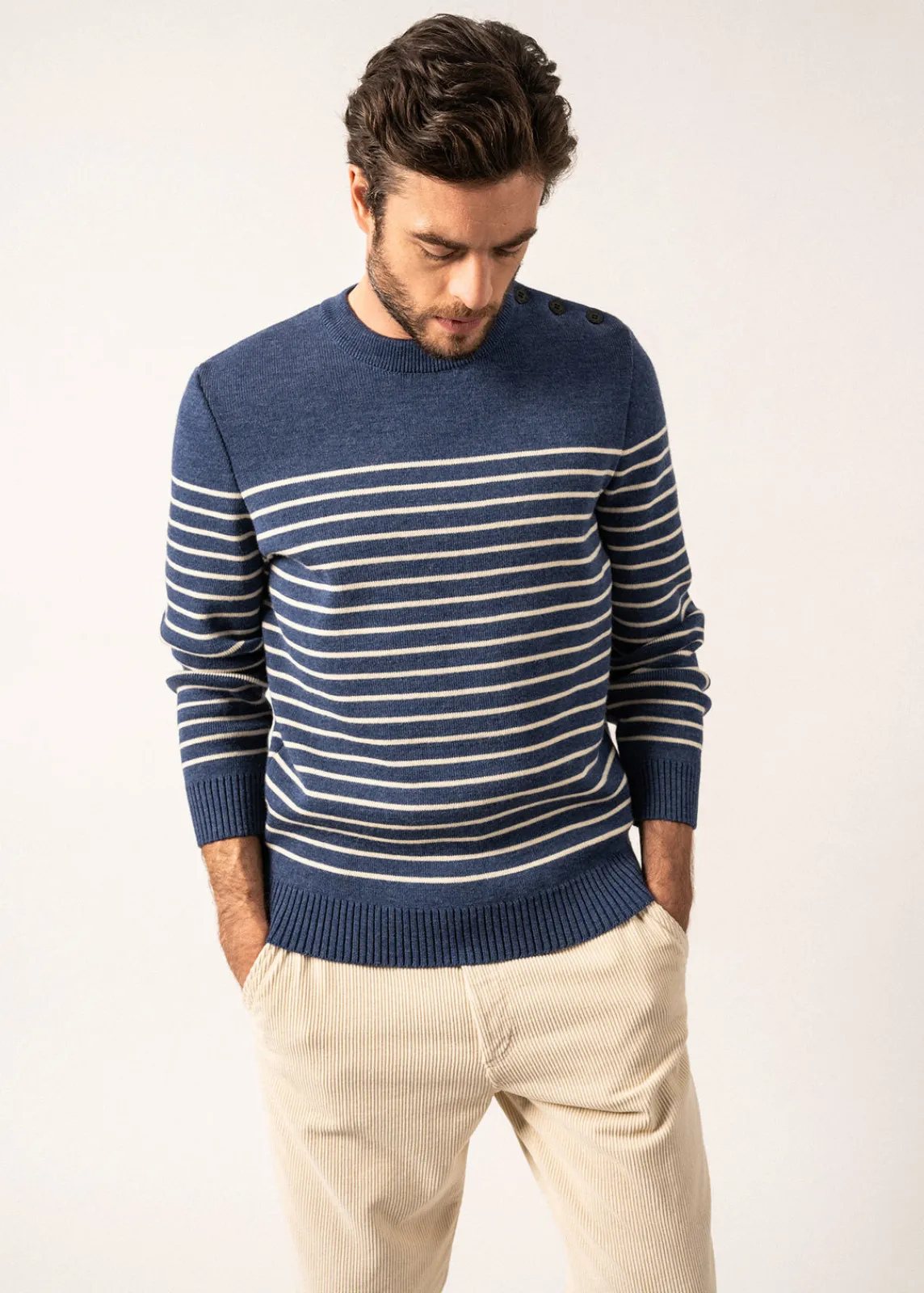 Saint James Sailor Jumpers|Sailor Jumpers*Binic striped sailor jumper Jean/ecru/marine