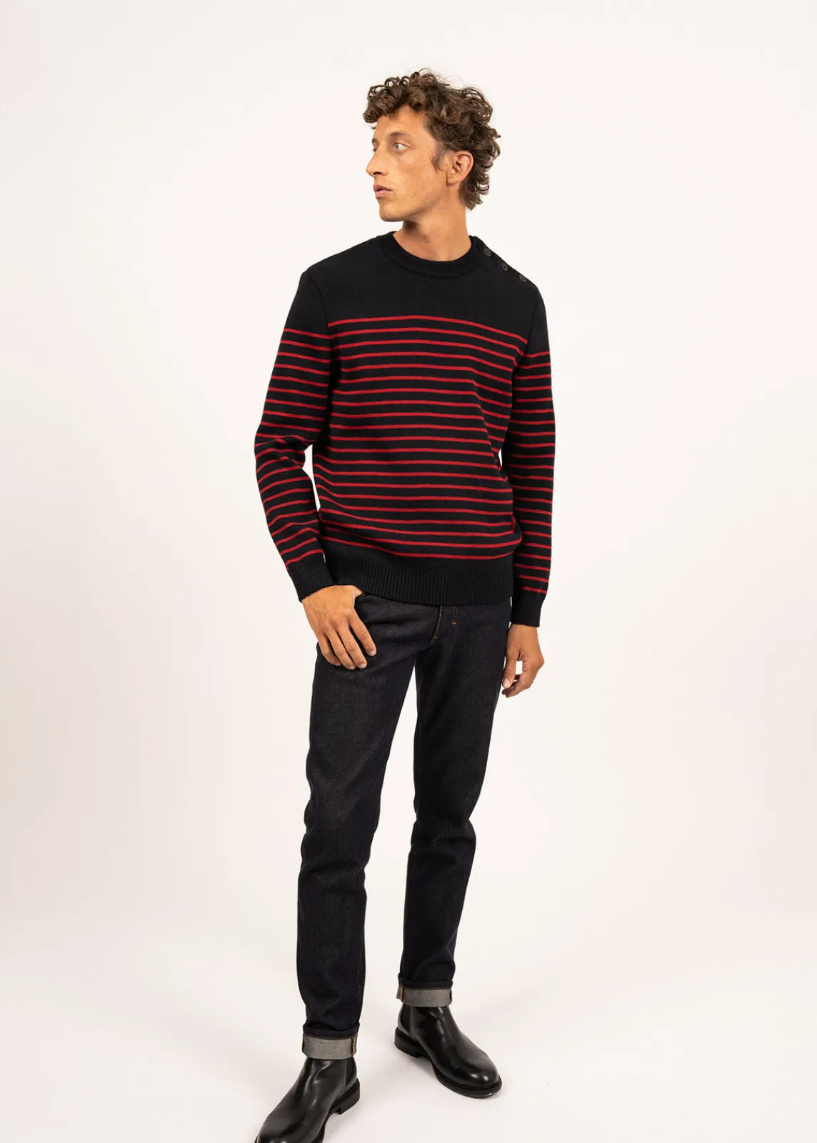 Saint James Sailor Jumpers|Sailor Jumpers*Binic striped sailor jumper Navy/medoc