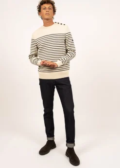 Saint James Sailor Jumpers|Sailor Jumpers*Binic striped sailor jumper Ecru/marine