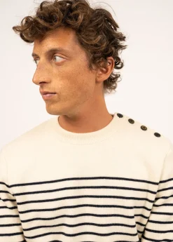 Saint James Sailor Jumpers|Sailor Jumpers*Binic striped sailor jumper Ecru/marine