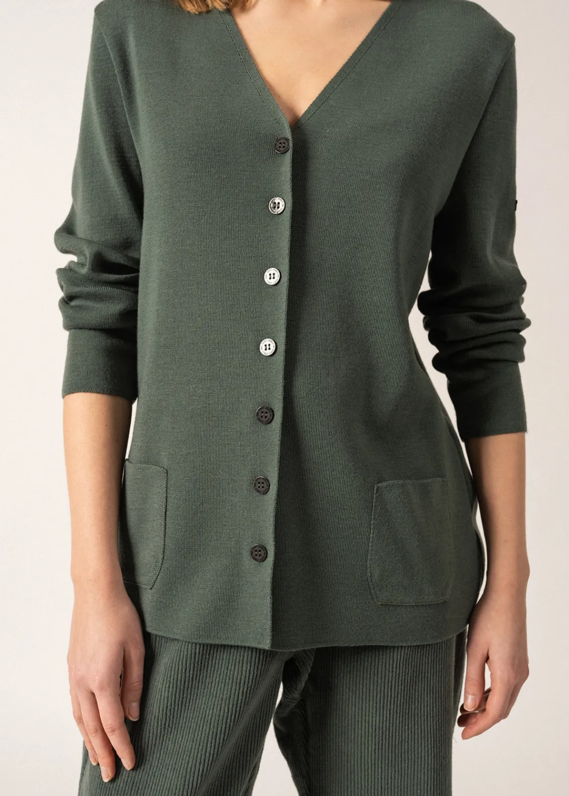 Saint James Jumpers, Cardigans, Jackets*Blainville V neck cardigan Vegetal
