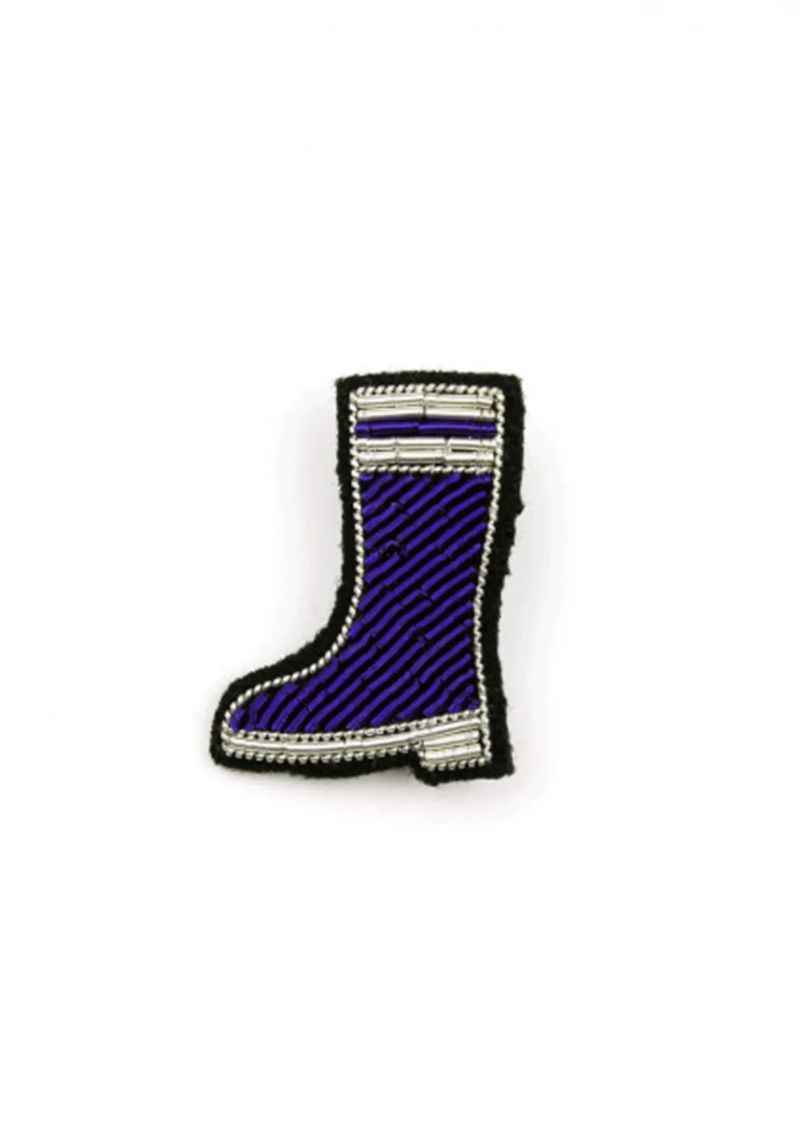 Saint James Brooches*Boot embroidered brooch Bleu/blanc