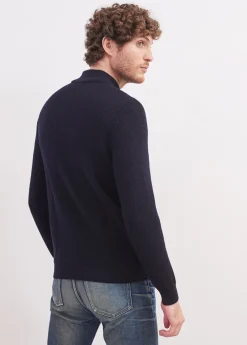 Saint James Jumpers & Cardigans*Bourboule buttoned high neck jumper Navy
