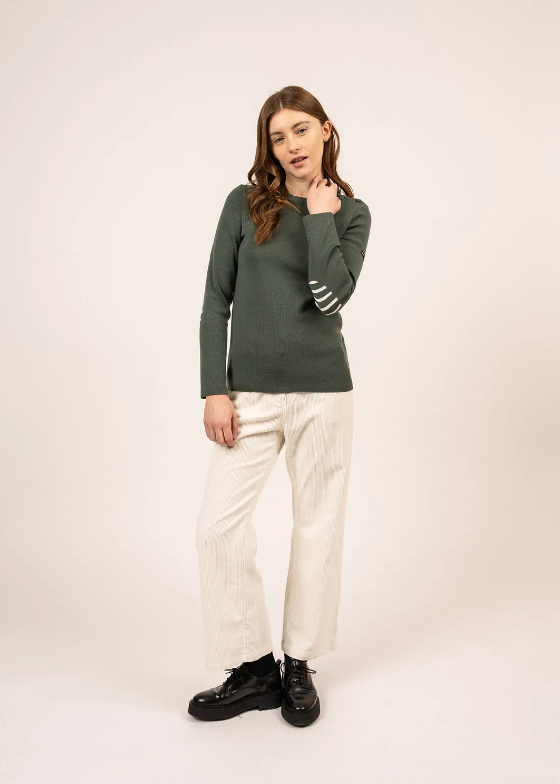 Saint James Sailor Jumpers|Sailor Jumpers*Bregançon plain sailor jumper Vegetal