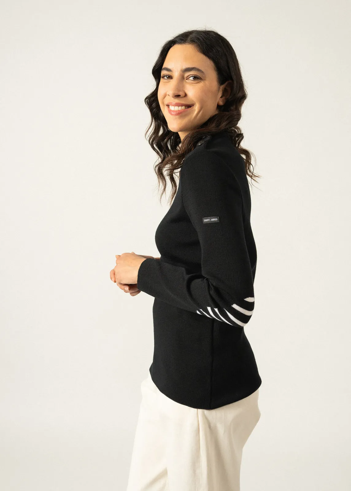 Saint James Sailor Jumpers|Sailor Jumpers*Bregançon plain sailor jumper Noir
