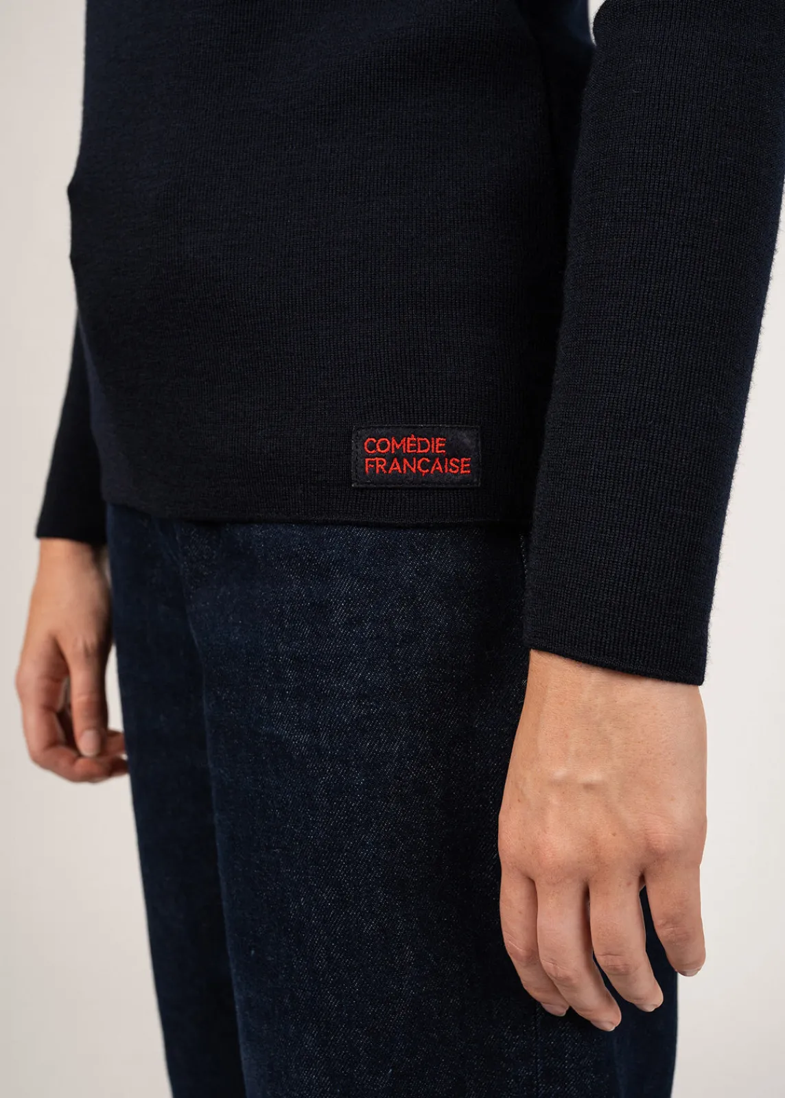 Saint James Sailor Jumpers|Sailor Jumpers*Brégançon sailor jumper with elbow patches Navy