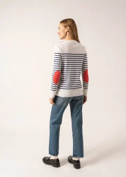 Saint James Sailor Jumpers|Sailor Jumpers*Brégançon striped sailor jumper Blanc/jean/doly