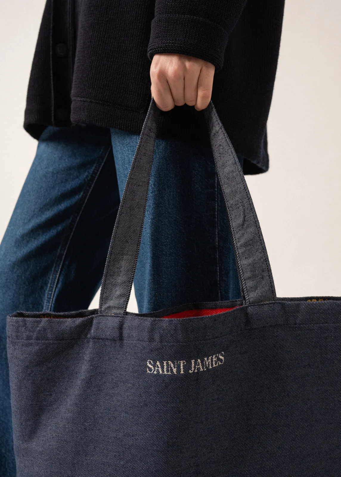 Saint James Accessories*Campus Tote Bag Jean/rouge