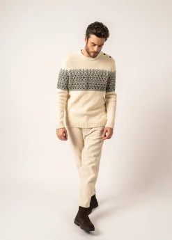 Saint James Sailor Jumpers|Sailor Jumpers*Cancale Escapade Sailor Jumper Ecume/vegetal