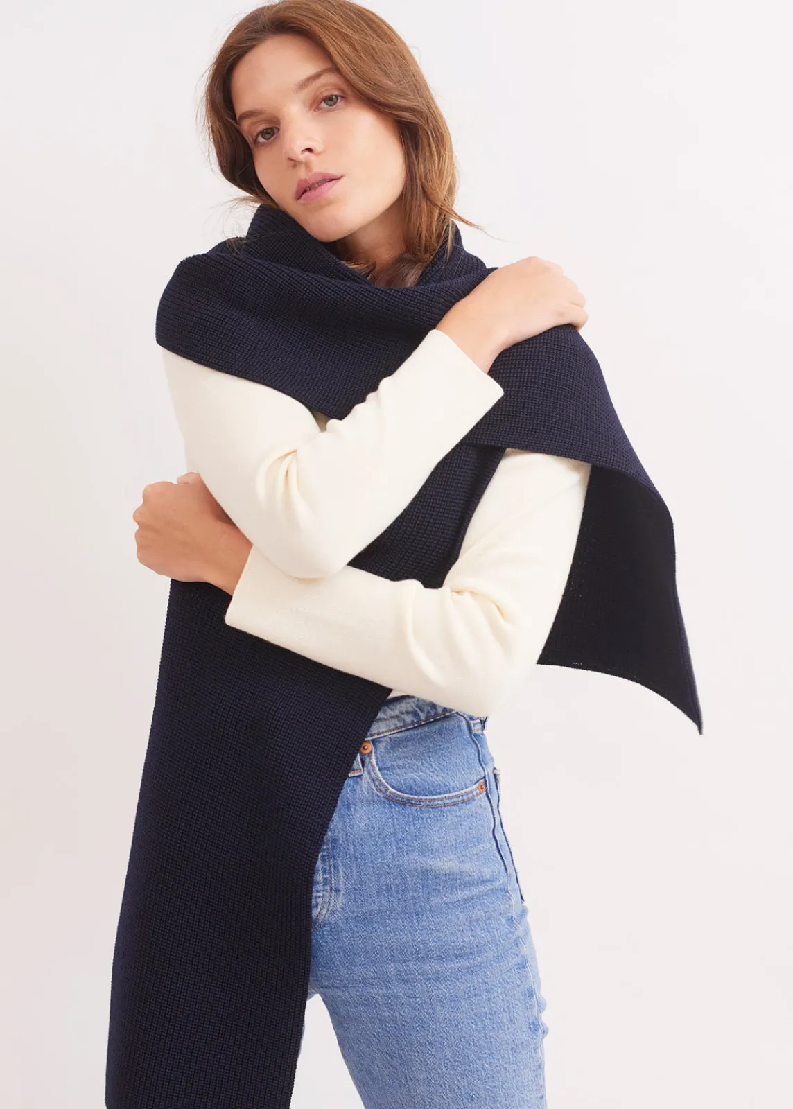 Saint James Scarves*Canoe scarf Navy