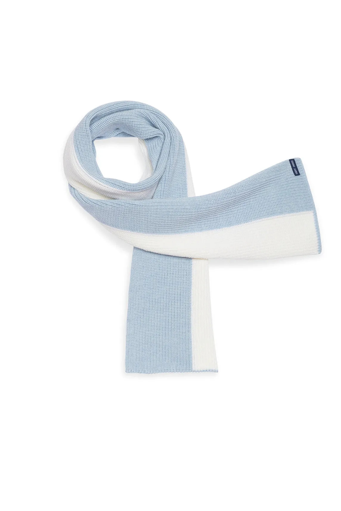 Saint James Scarves*Canoe Two-tone Wool Scarf Cielchine/blanc