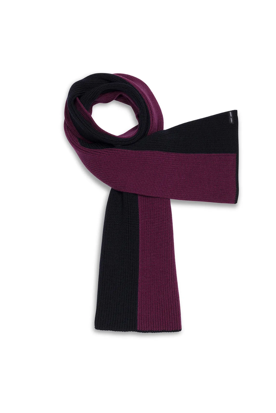 Saint James Scarves*Canoe Two-tone Wool Scarf Prune/navy