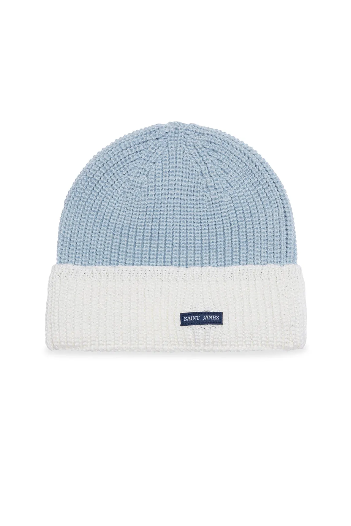 Saint James Accessories*Canot Two-tone Wool Beanie Cielchine/blanc