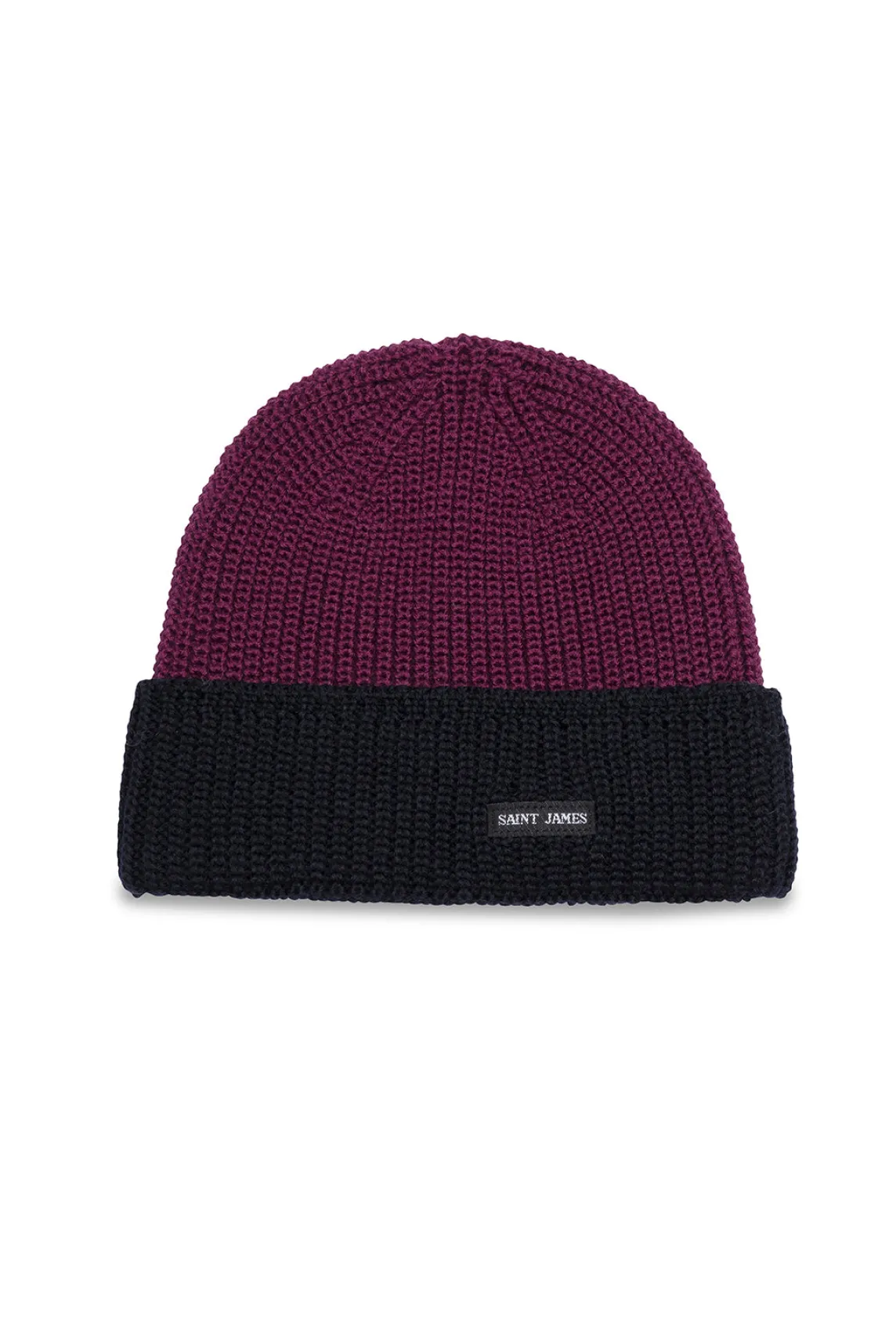 Saint James Accessories*Canot Two-tone Wool Beanie Prune/navy