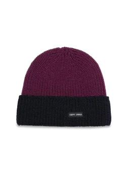 Saint James Hats & Beanies*Canot Two-tone Wool Beanie Prune/navy