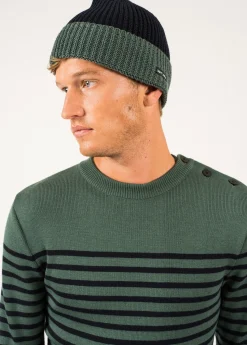 Saint James Hats & Beanies*Canot Two-tone Wool Beanie Navy/vegetal