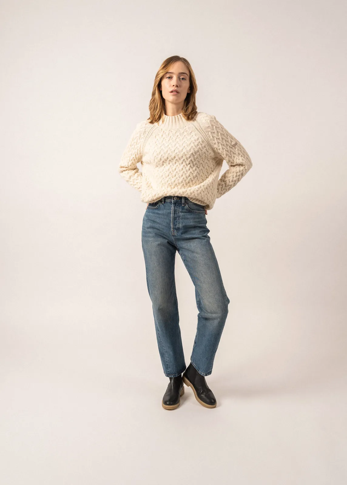 Saint James Jumpers, Cardigans, Jackets*Cardiff High Neck Jumper Ecume