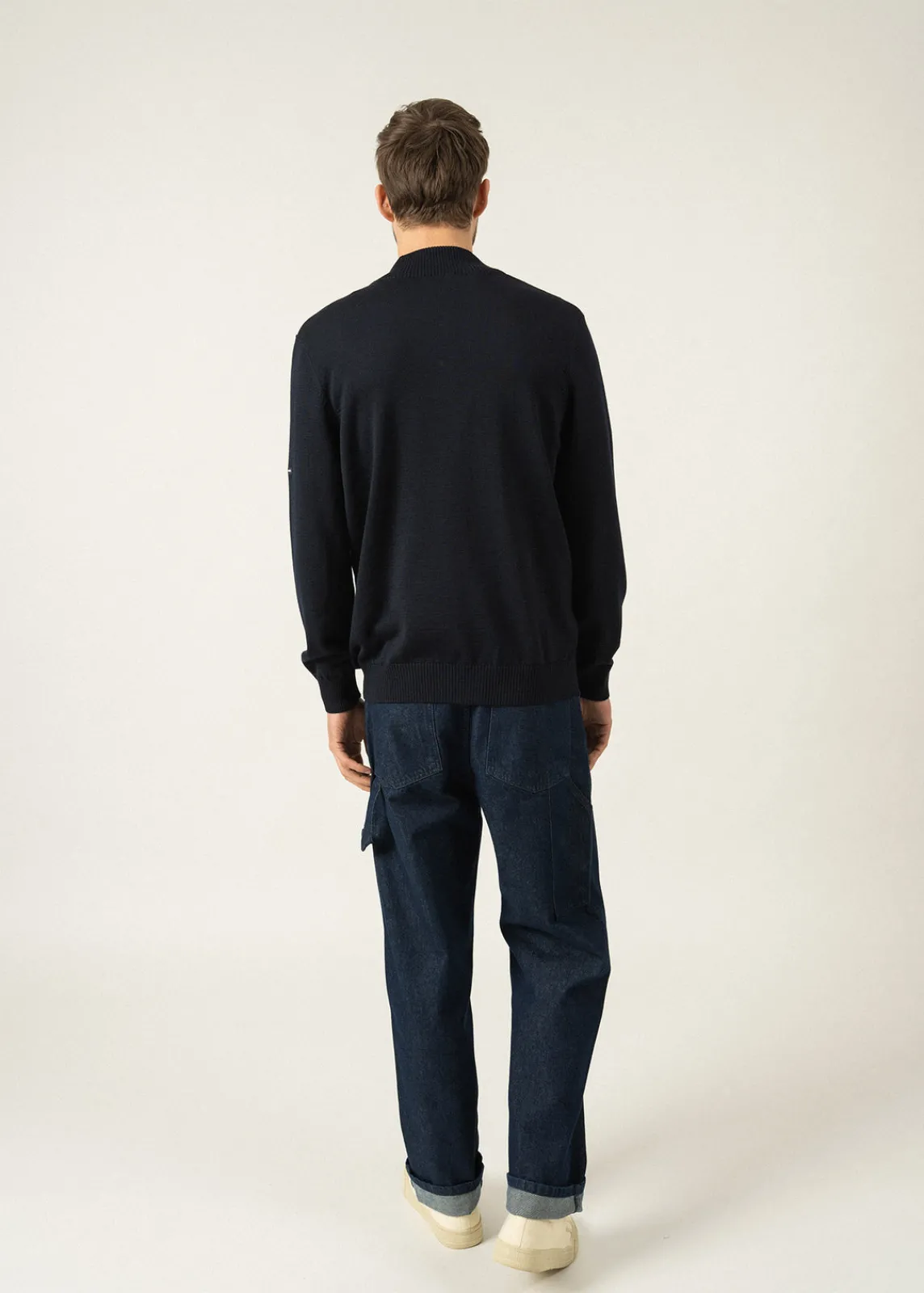 Saint James Jumpers & Cardigans*Colorado zipped cardigan Vegetal/navy