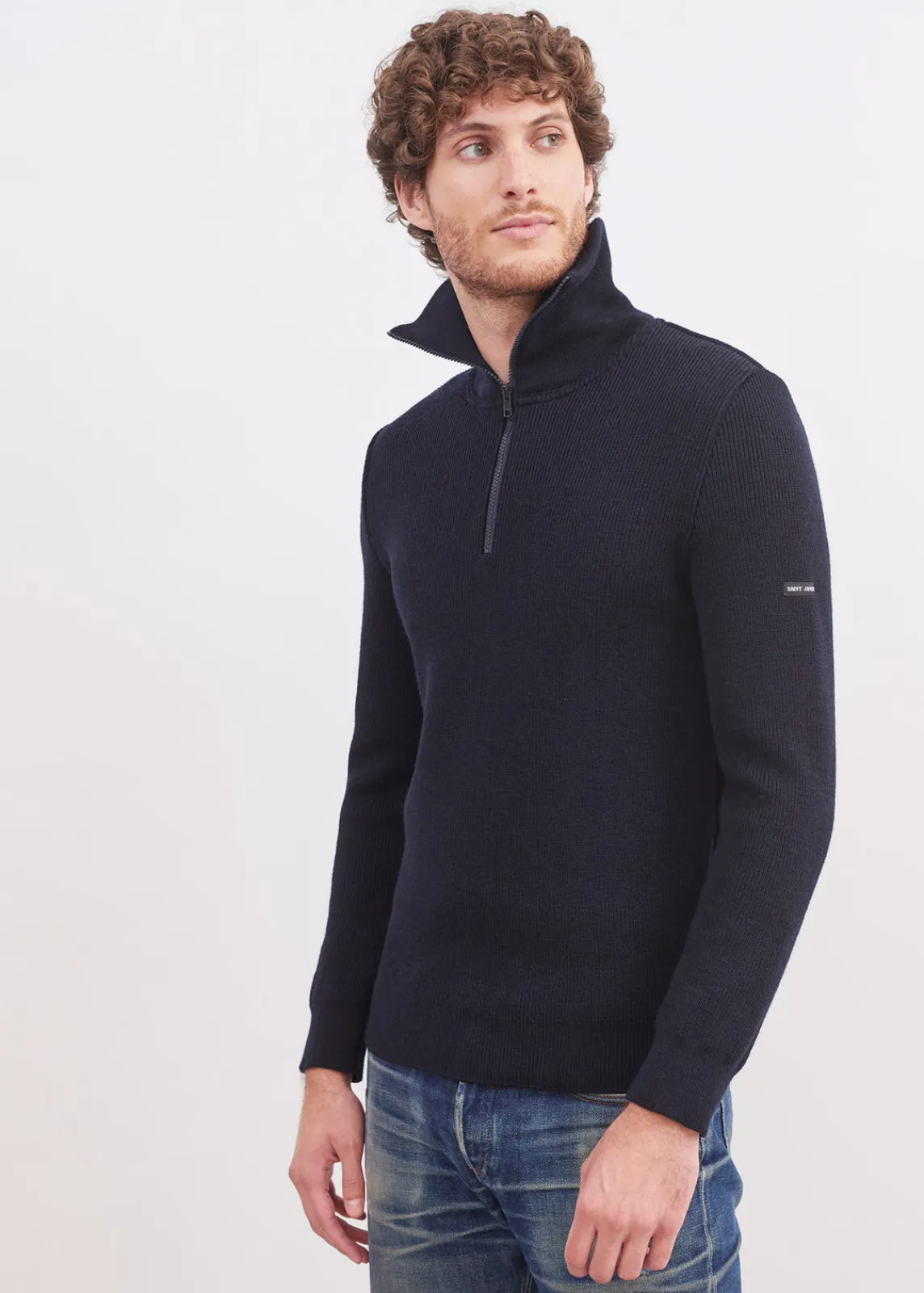 Saint James Jumpers & Cardigans*Cotentin trucker-style neck jumper Navy