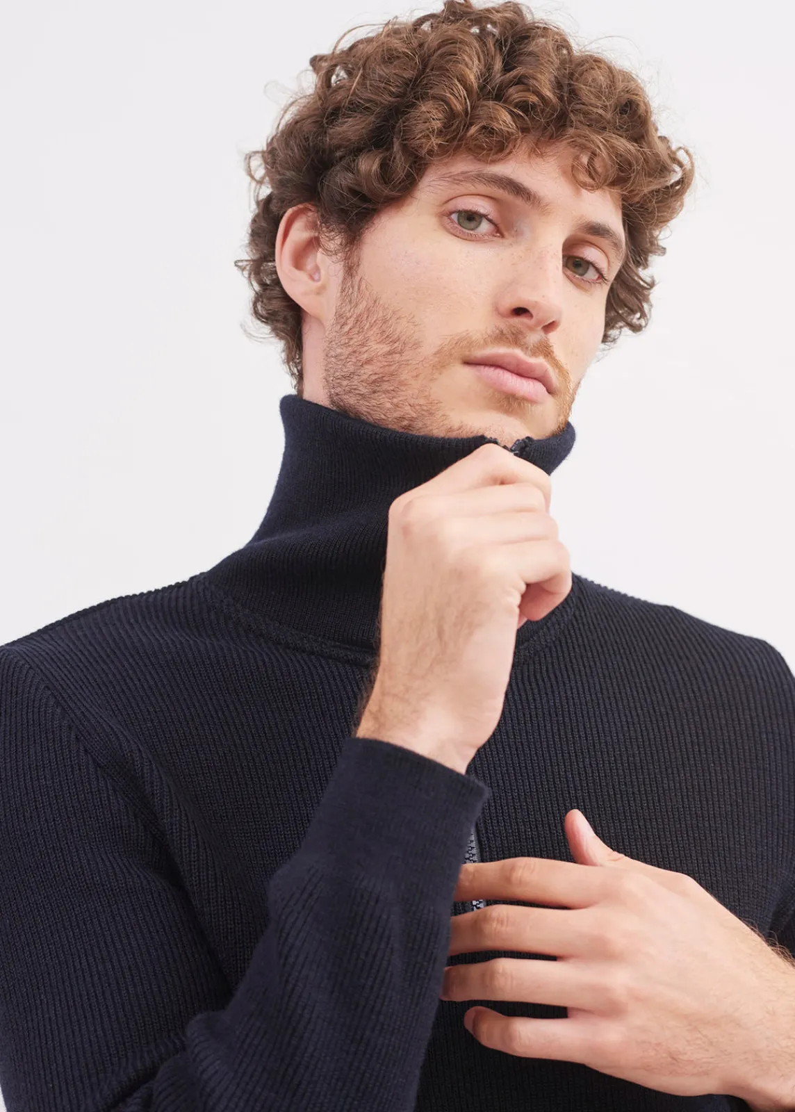 Saint James Jumpers & Cardigans*Cotentin trucker-style neck jumper Navy