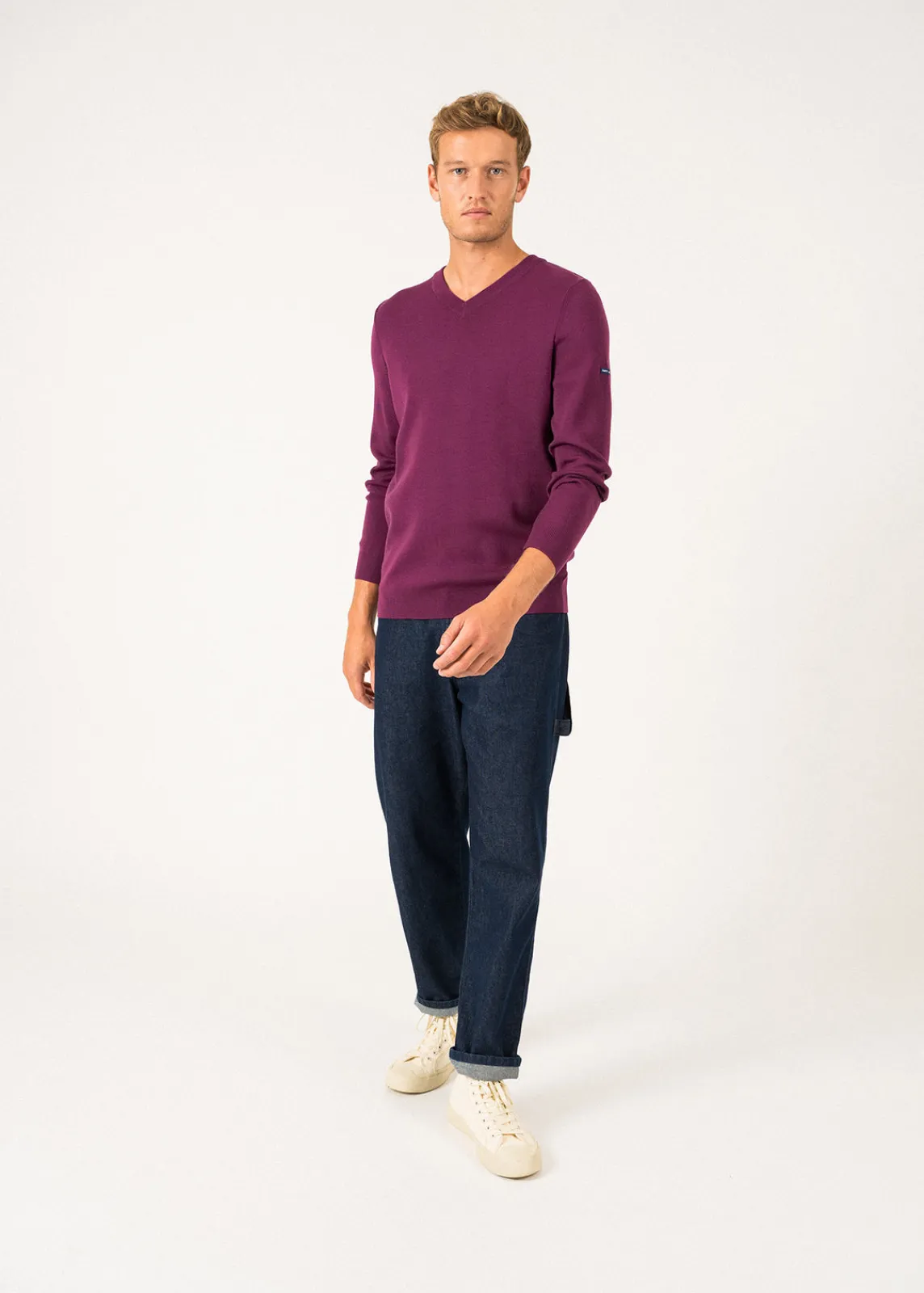 Saint James Jumpers & Cardigans*Cuirassé V neck jumper Prune