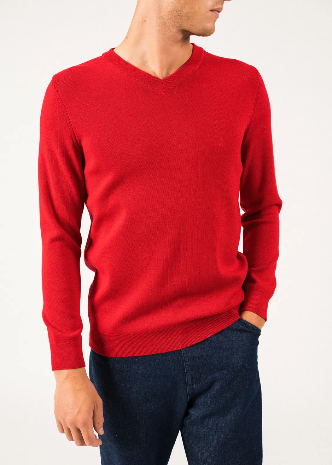 Saint James Jumpers & Cardigans*Cuirassé V neck jumper Rouge