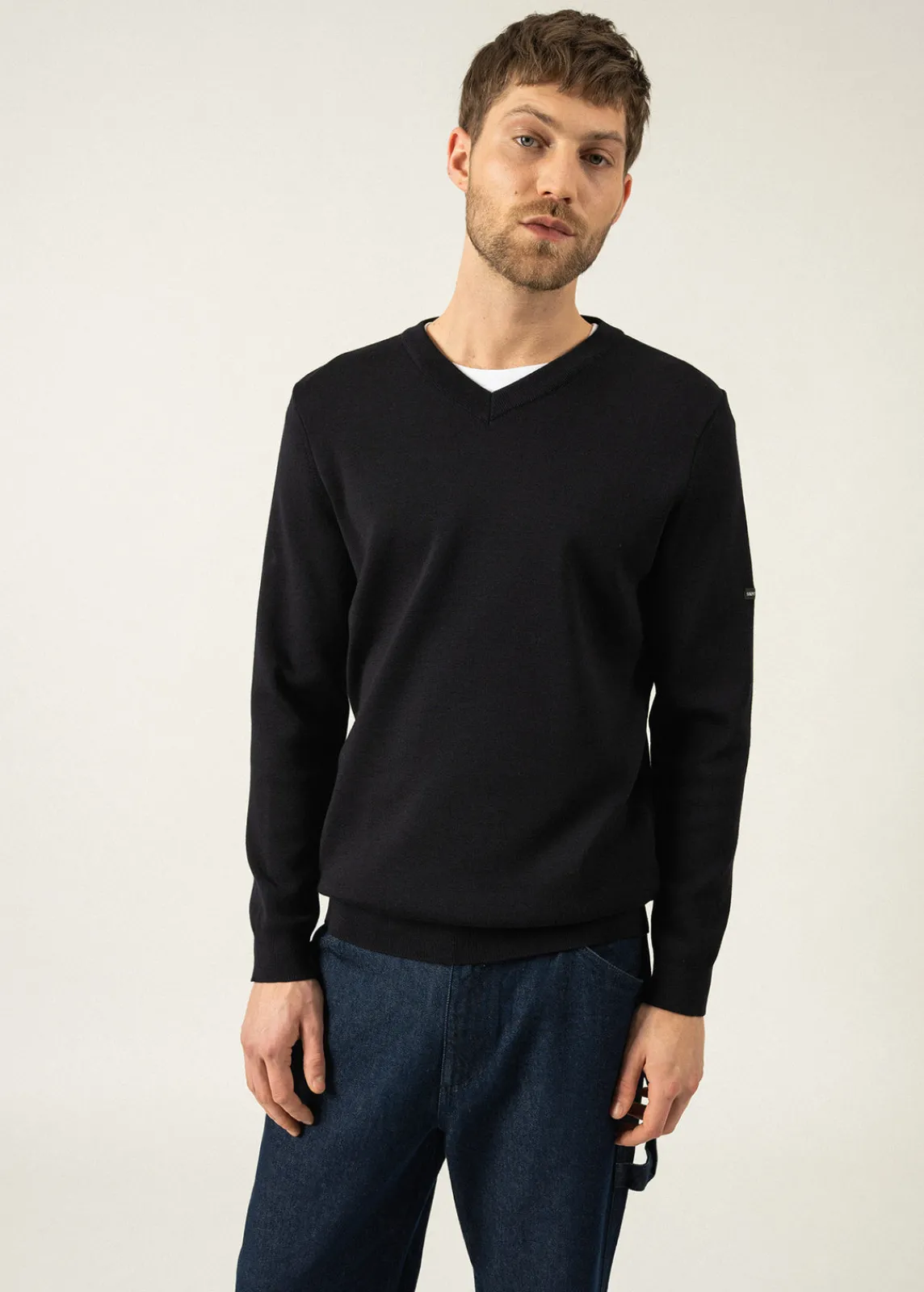 Saint James Jumpers & Cardigans*Cuirasse V neck jumper Navy