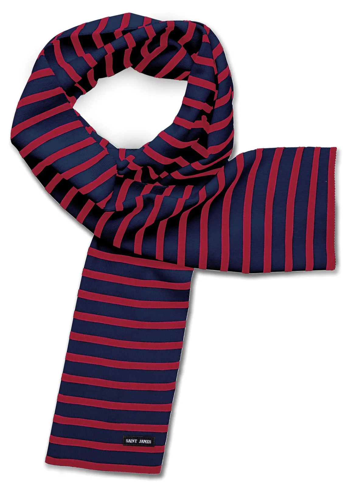 Saint James Scarves*Duguay striped scarf Navy/tulipe