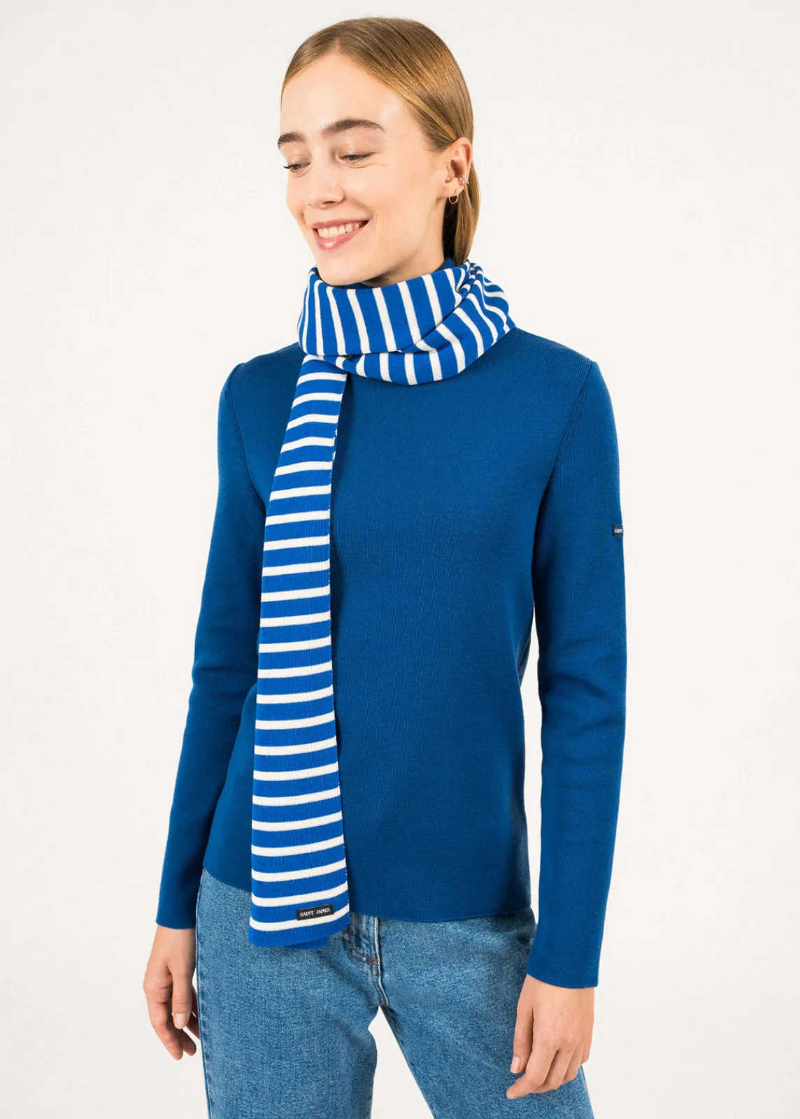 Saint James Scarves*Duguay striped scarf Gitane/ecume