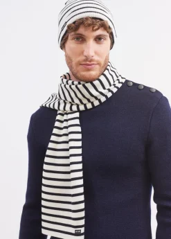 Saint James Accessories|Accessories*Duguay striped scarf Ecume/navy