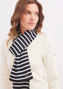 Saint James Accessories*Duguay striped scarf Navy/ecume