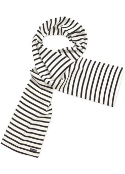 Saint James Scarves*Duguay striped scarf Ecume/navy