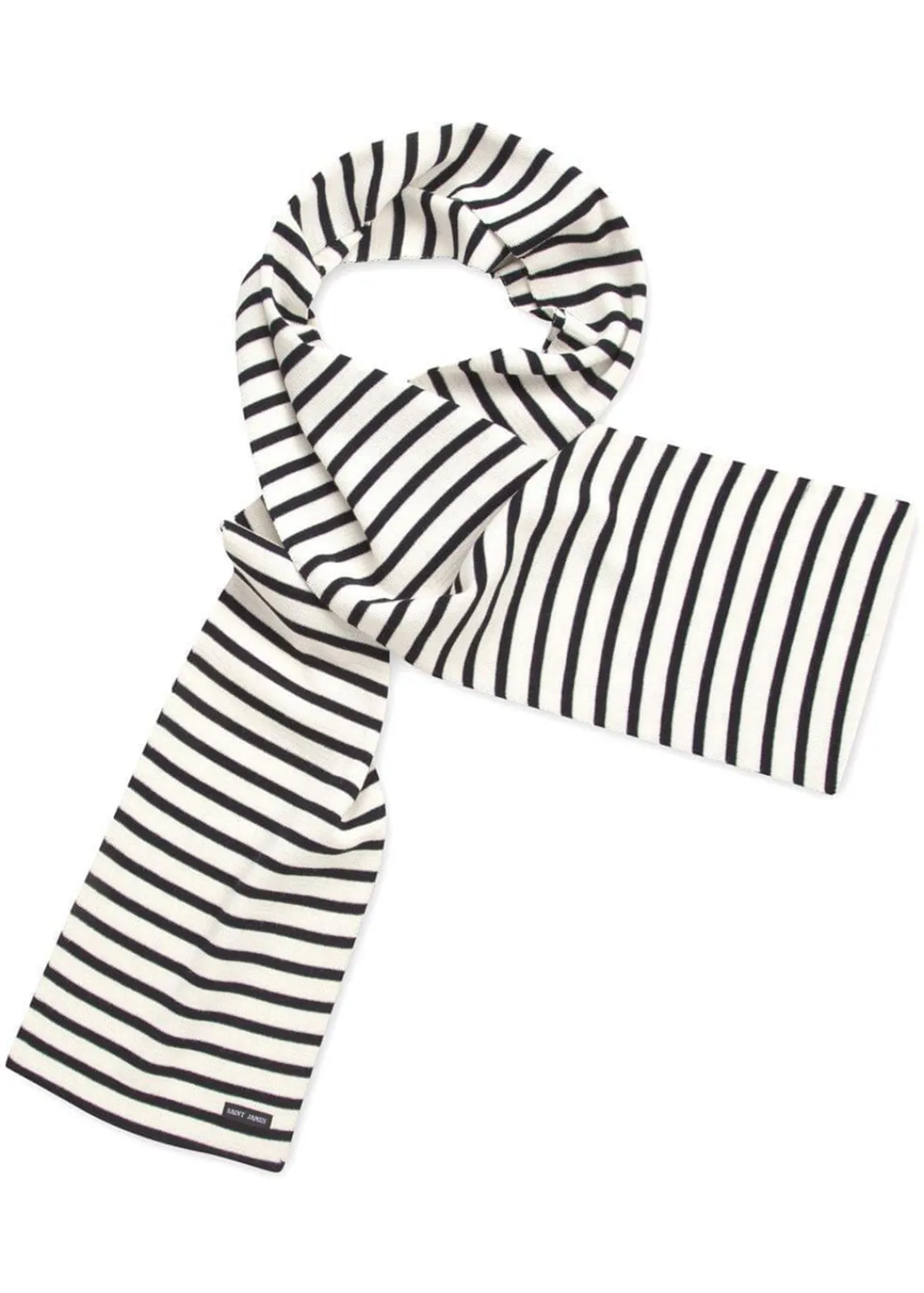Saint James Accessories*Duguay striped scarf Ecume/navy