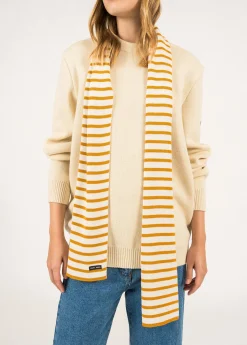 Saint James Accessories*Duguay striped scarf Ecume/ambre