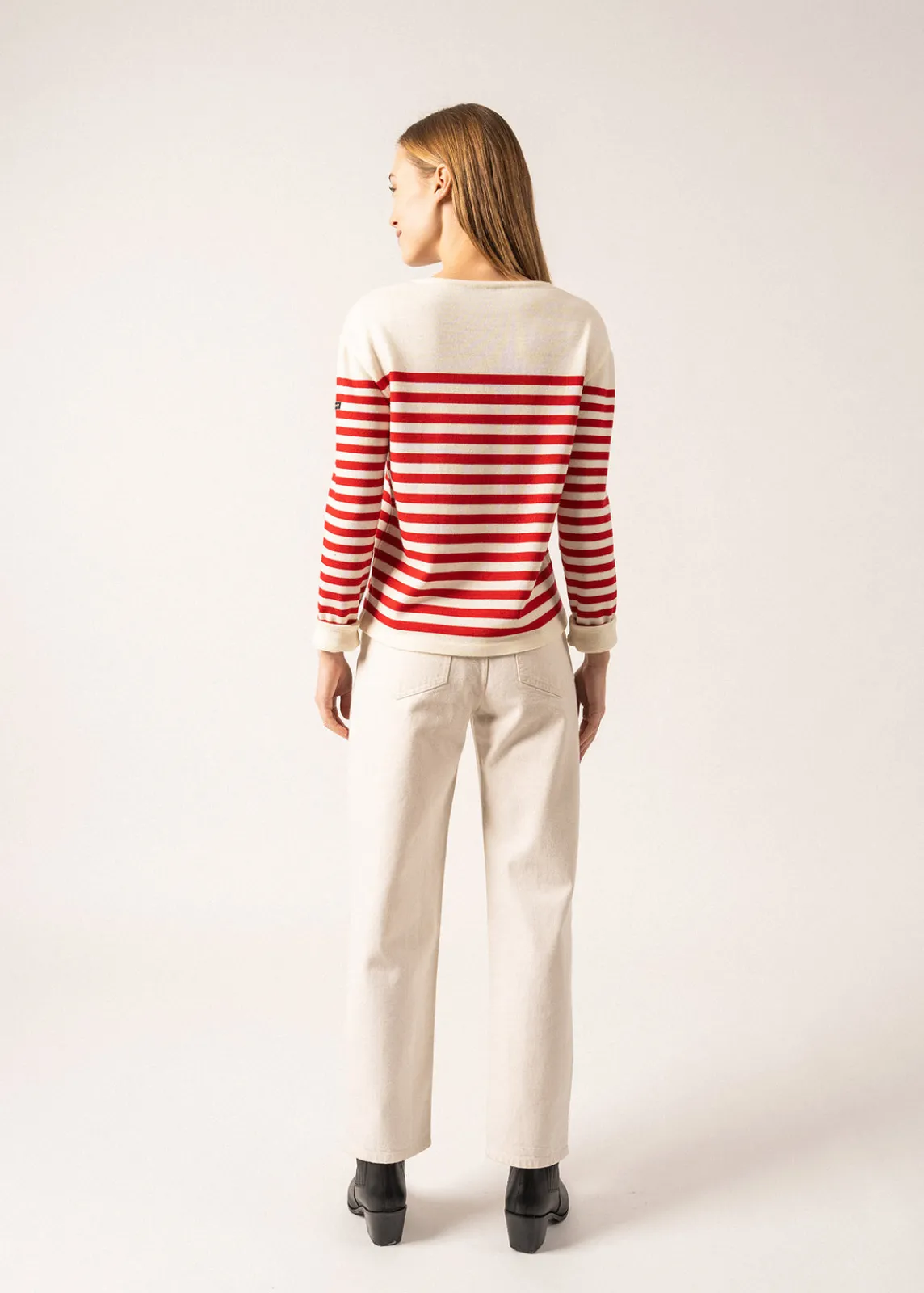 Saint James Jumpers, Cardigans, Jackets*Ecrins Striped Jumper Ecume/tulipe