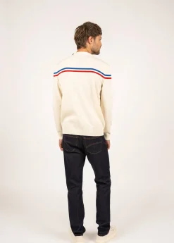 Saint James Jumpers & Cardigans*Elysée jumper with placed stripes Ecume/tulipe/gitane