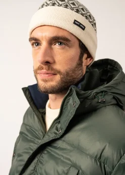 Saint James Hats & Beanies*Escapade Jacquard Wool Beanie Ecume/vegetal