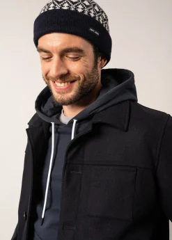 Saint James Hats & Beanies*Escapade Jacquard Wool Beanie Navy/ecume