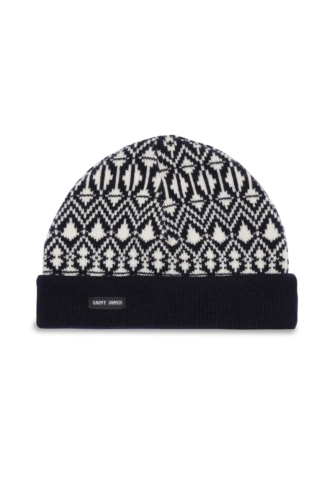 Saint James Hats & Beanies*Escapade Jacquard Wool Beanie Navy/ecume