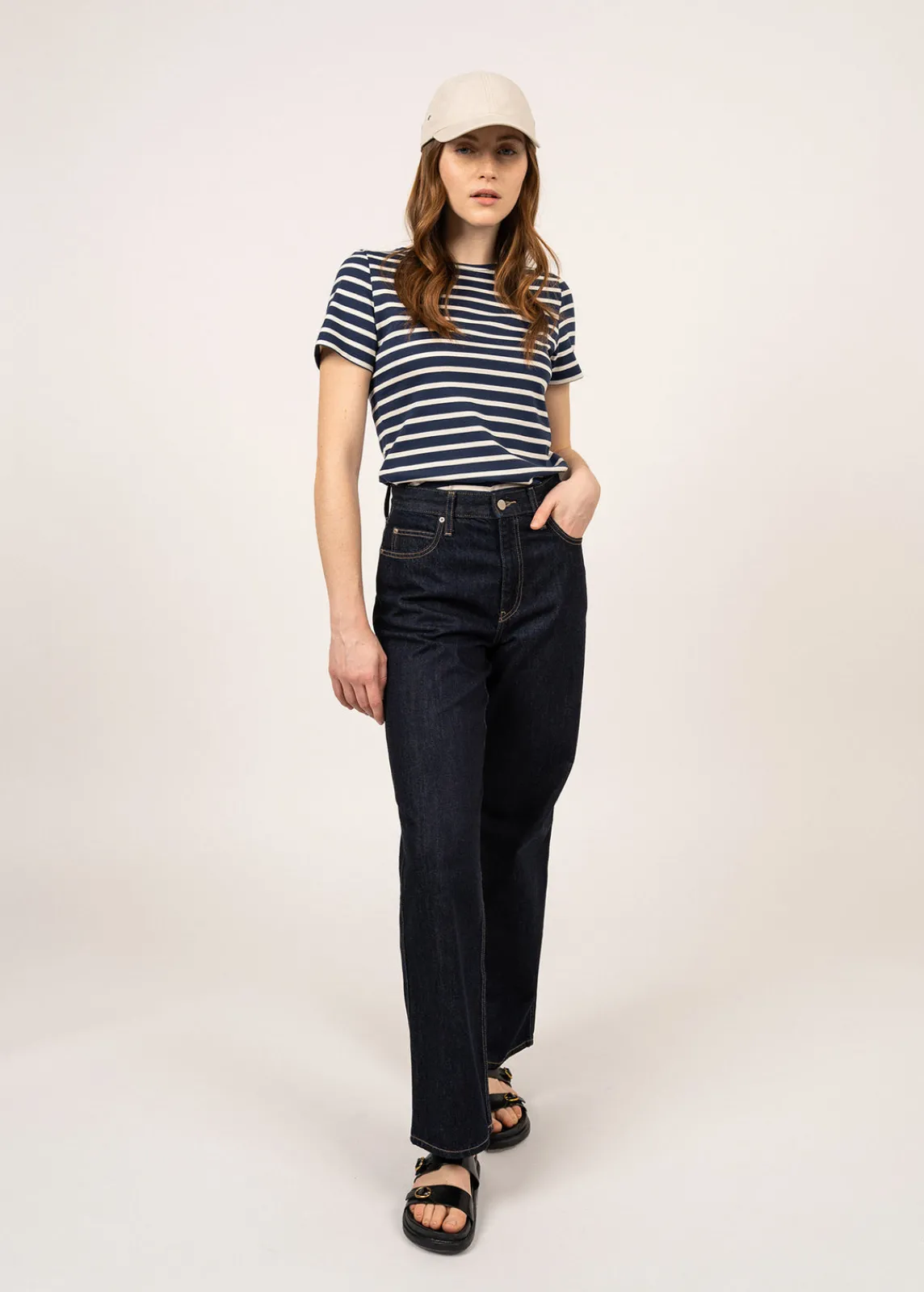 Saint James Sailor Striped Shirts*Etrille short sleeve striped sailor shirt Marine/ecru