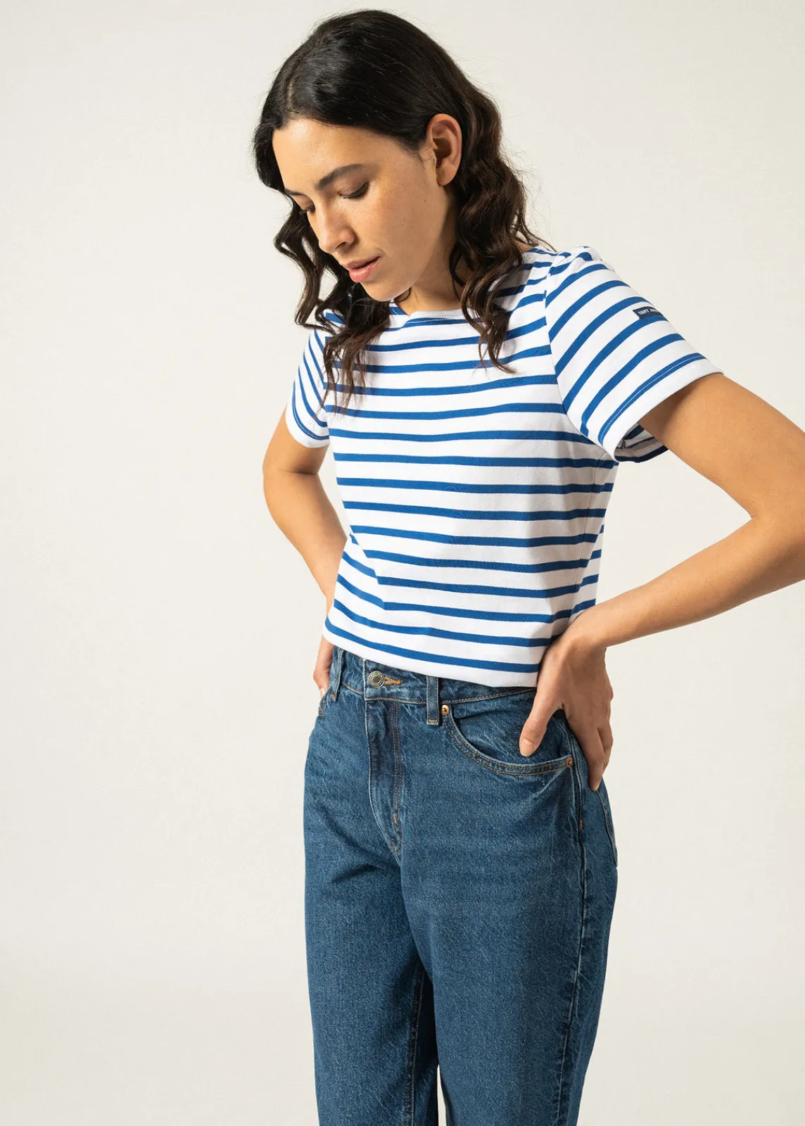 Saint James Sailor Striped Shirts*Etrille short sleeve striped sailor shirt Neige/gitane