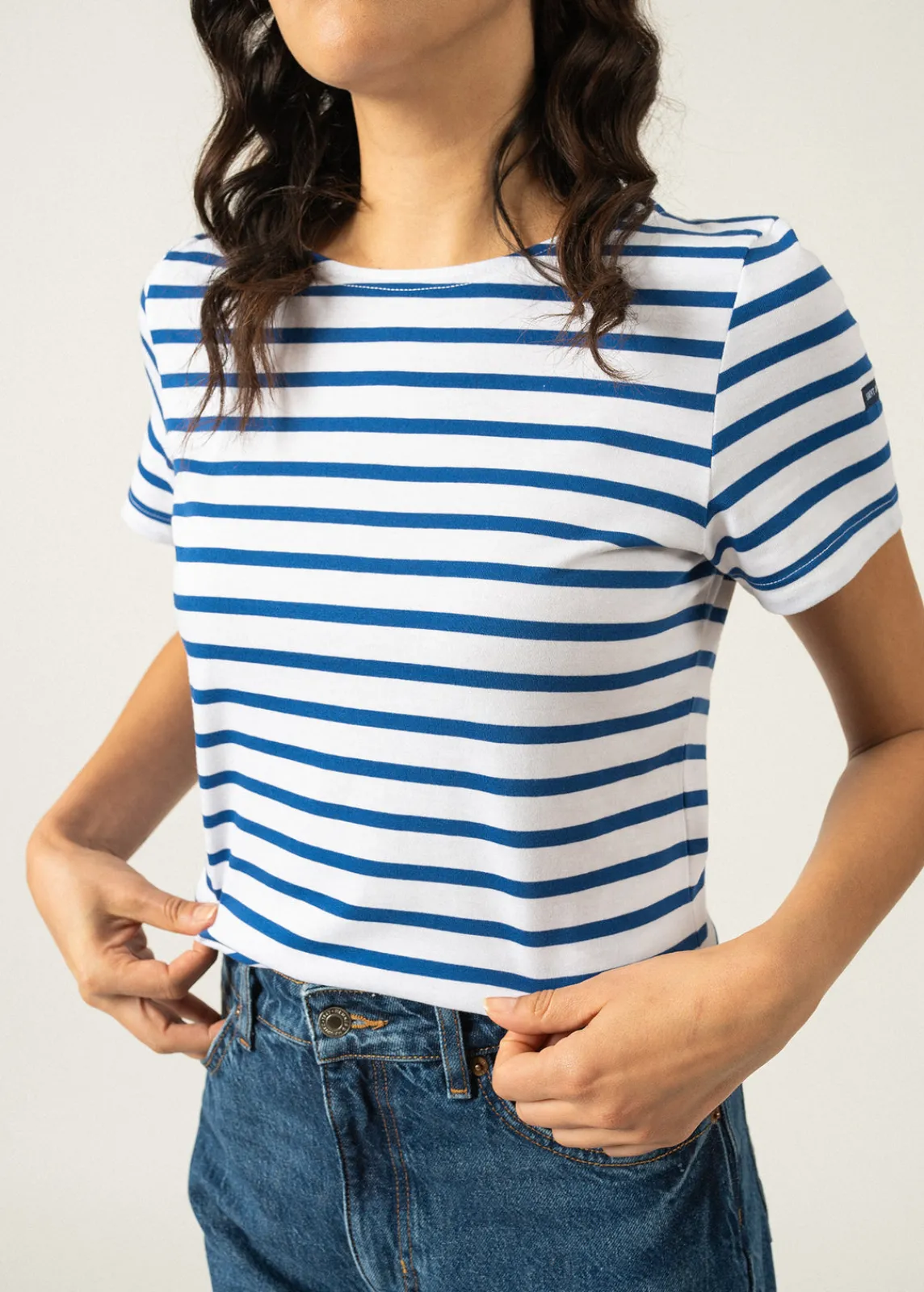 Saint James Sailor Striped Shirts*Etrille short sleeve striped sailor shirt Neige/gitane