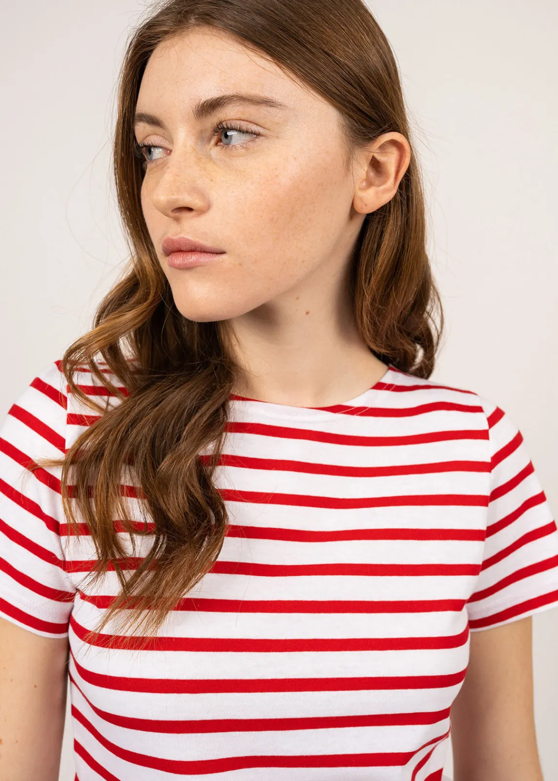 Saint James Sailor Striped Shirts*Etrille short sleeve striped sailor shirt Neige/tulipe